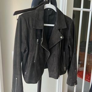 Grey Suede Topshop Moro Jacket